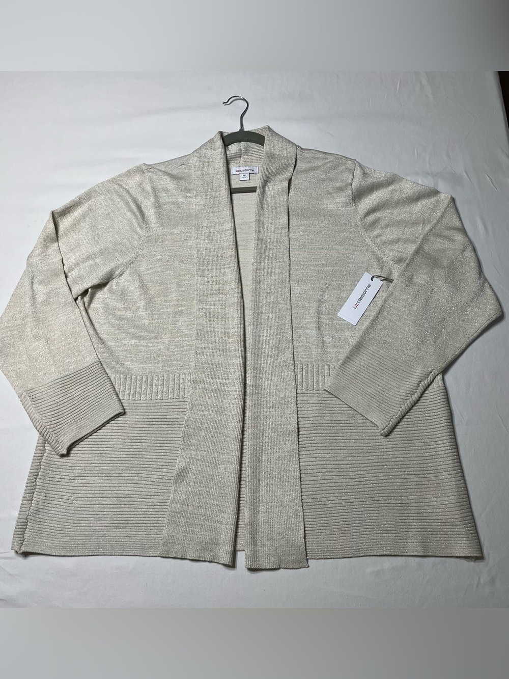 Women’s Metallic Gold Open-Front Cardigan Plus Size 2X